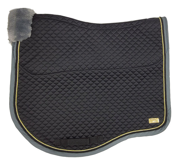 Zilco Saddlecloth Black/Grey Zilco Estate Fleece Dressage Saddlecloth Gold