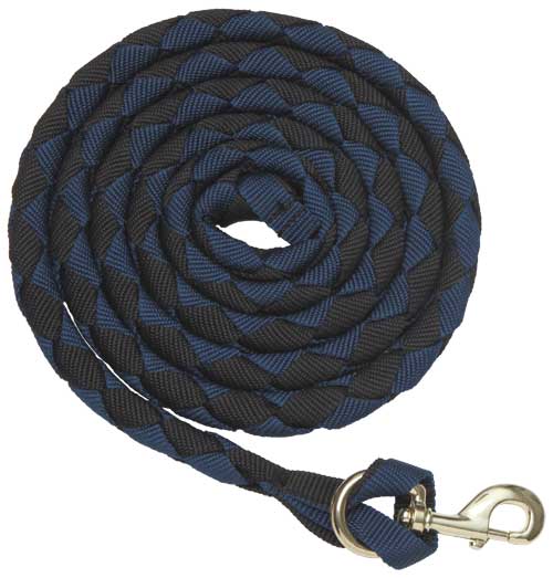 Zilco Lead Rope Black/Navy Plaited Nylon Lead Rope