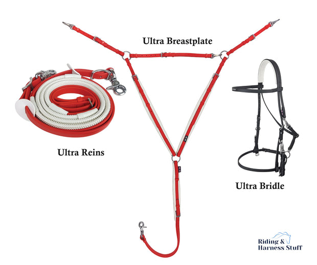Zilco Black / Red / Red Zilco Ultra Endurance Complete Set -  Bridle, Reins, Breastplate Mix n Match