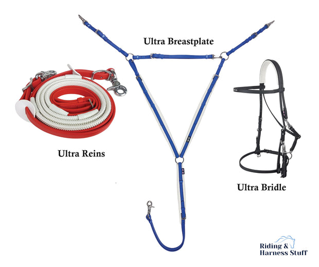 Zilco Black / Red / Royal Zilco Ultra Endurance Complete Set -  Bridle, Reins, Breastplate Mix n Match