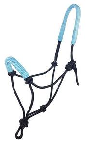 Zilco Headcollar Black/Sky Knotted Halter with Padded Nose