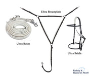 Zilco Black / White / Black Zilco Ultra Endurance Complete Set -  Bridle, Reins, Breastplate Mix n Match