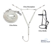 Zilco Black / White / White Zilco Ultra Endurance Complete Set -  Bridle, Reins, Breastplate Mix n Match