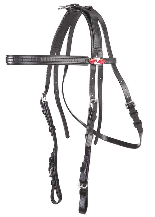 Zilco Black Zilco Extended Throat Bridle for Harness Racing