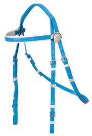 Zilco Cyan/White Trim Zilco Rosette Race Bridle