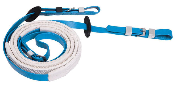 Zilco Cyan Zilco 16mm Rein Buckle End Race Reins White Grip Small Pimple