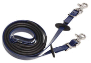 Zilco Reins Dark Blue Endurance Reins - Deluxe Small Pimple Grip Stainless Steel Fittings