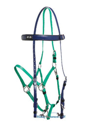 Zilco Dark Blue / Light Green Zilco Deluxe Endurance Bridle Complete - Arab