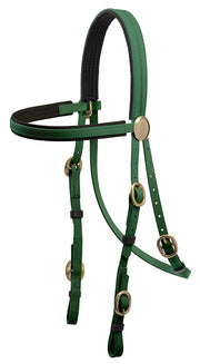 Zilco Bridle Dark Green Zilco Race Bridle Brass Buckles