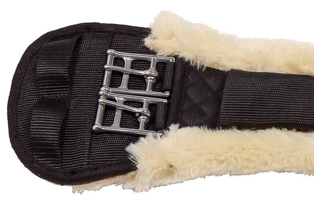 Zilco Girth Fleece Lonsdale Girth - Black with White Fleece
