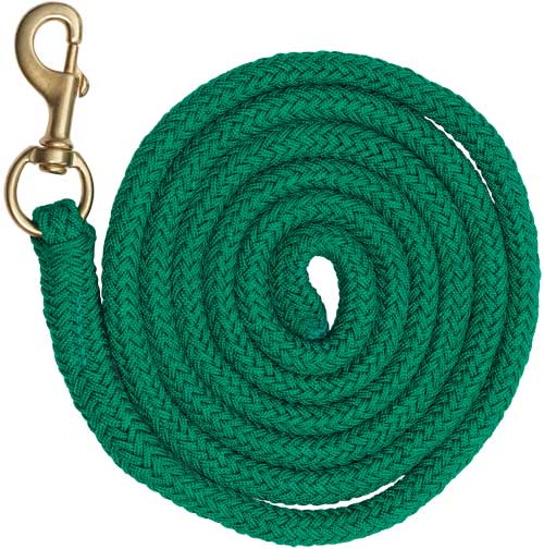 Zilco Lead Rope Green Braided Lead Rope PP 32mm Brass Plated Snap