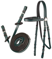 Zilco Green Zilco Race Bridle with Buckle Reins Set Black Grips