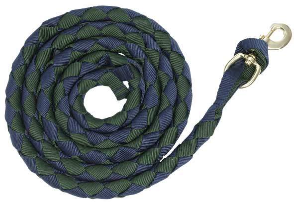 Zilco Lead Rope Navy/Green Plaited Nylon Lead Rope