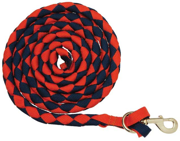 Zilco Lead Rope Orange/Navy Plaited Nylon Lead Rope