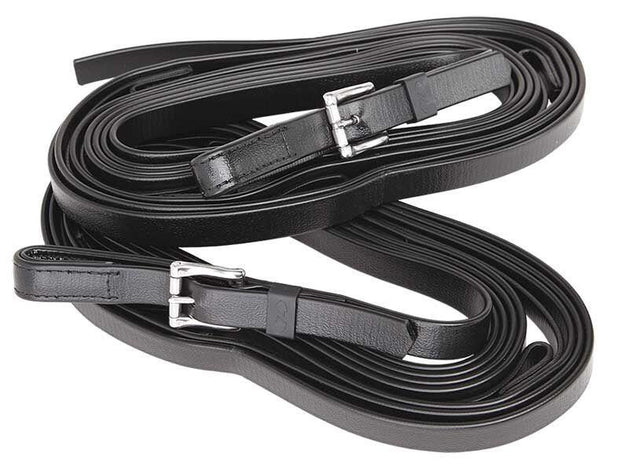 Zilco Plain 4 Loop Reins (4.4Mtr) - Black (ladder reins)