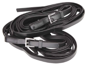 Zilco Plain 5 Loop Reins (4.5Mtr) - Black (ladder reins)