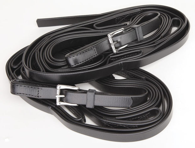 Zilco Plain 5 Loop Reins (4Mtr) - Black (ladder reins)