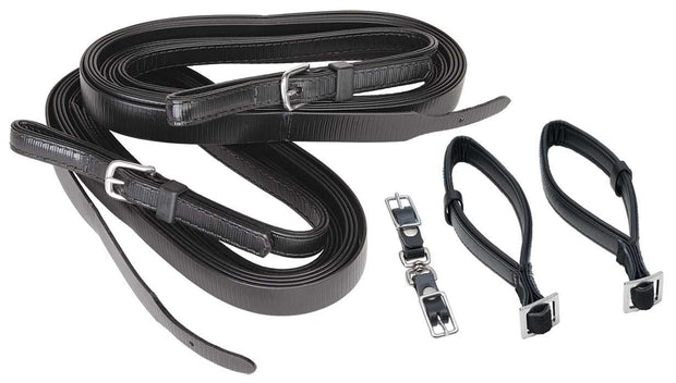 Zilco Plain Reins with Movable Loops (3.8mtr) (ladder reins)