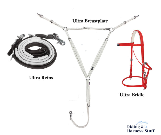 Zilco Red / Black / White Zilco Ultra Endurance Complete Set -  Bridle, Reins, Breastplate Mix n Match