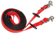 Zilco Reins Red Endurance Reins - Deluxe Small Pimple Grip Stainless Steel Fittings