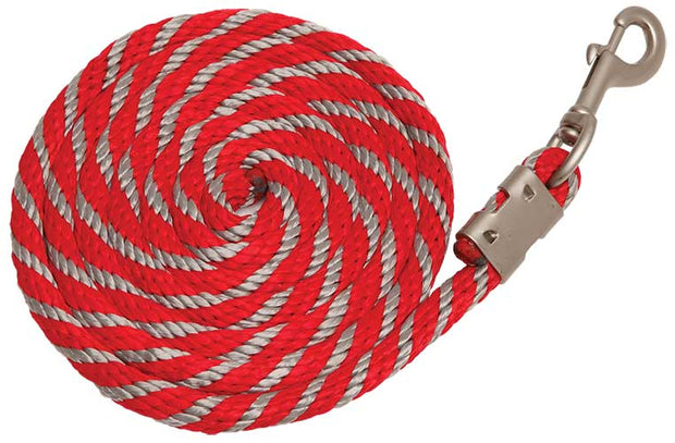 Zilco Lead Rope Red/Grey Striped Range Braided Lead Rope