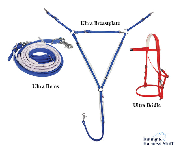 Zilco Red / Royal / Royal Zilco Ultra Endurance Complete Set -  Bridle, Reins, Breastplate Mix n Match