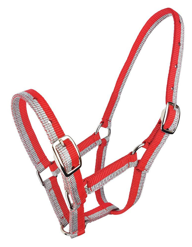 Zilco Headcollar Red/Silver Sparkle Foal Halter