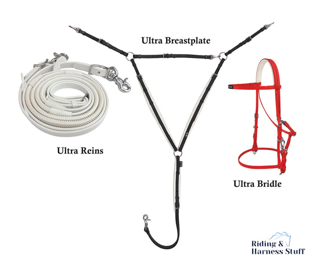 Zilco Red / White / Black Zilco Ultra Endurance Complete Set -  Bridle, Reins, Breastplate Mix n Match