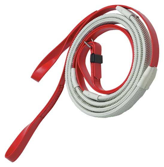 Zilco Red Zilco 16mm Rein Loop End Race Reins with White Grips