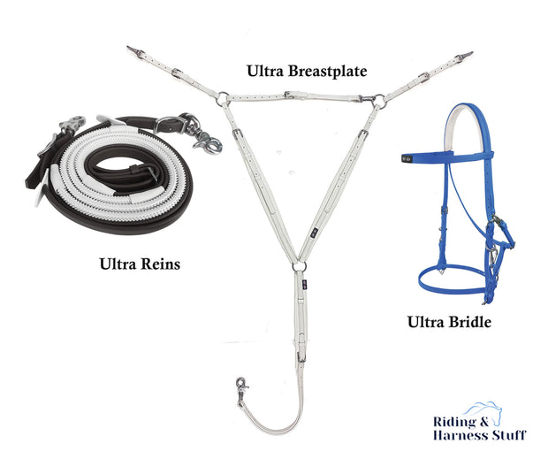 Zilco Royal / Black / White Zilco Ultra Endurance Complete Set -  Bridle, Reins, Breastplate Mix n Match