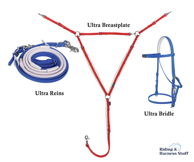 Zilco Royal / Royal / Red Zilco Ultra Endurance Complete Set -  Bridle, Reins, Breastplate Mix n Match