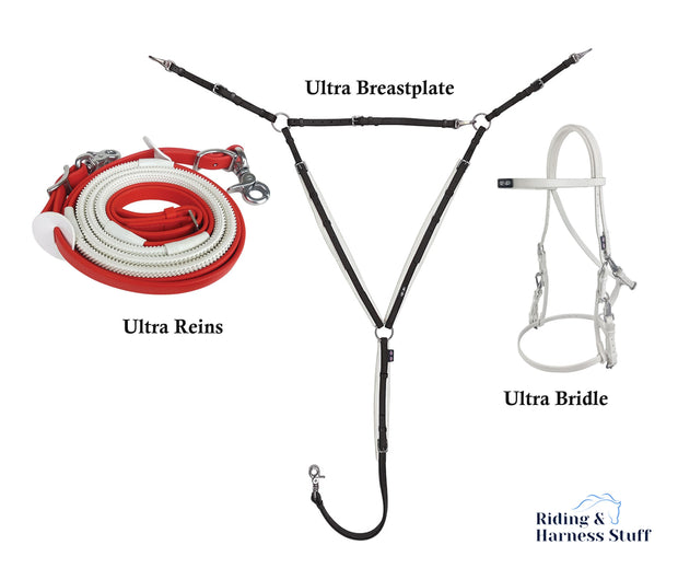 Zilco White / Red / Black Zilco Ultra Endurance Complete Set -  Bridle, Reins, Breastplate Mix n Match