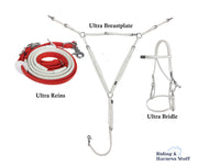 Zilco White / Red / White Zilco Ultra Endurance Complete Set -  Bridle, Reins, Breastplate Mix n Match