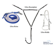 Zilco White / Royal / Black Zilco Ultra Endurance Complete Set -  Bridle, Reins, Breastplate Mix n Match