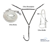 Zilco White / White / Black Zilco Ultra Endurance Complete Set -  Bridle, Reins, Breastplate Mix n Match