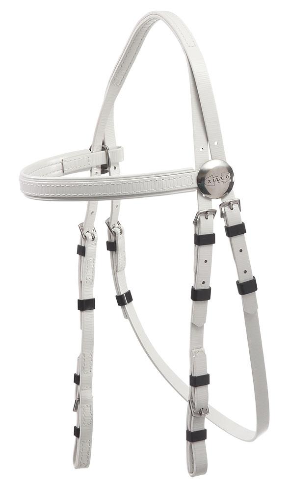 Zilco White/White Trim Zilco Rosette Race Bridle