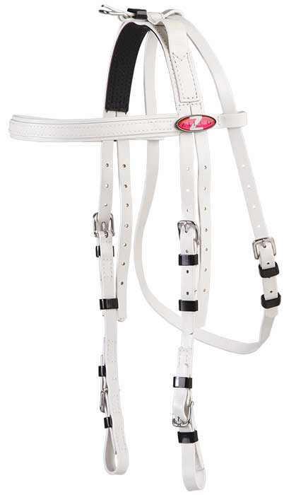Zilco White Zilco Extended Throat Bridle for Harness Racing