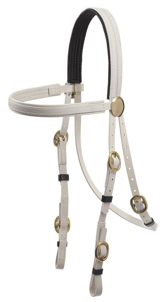 Zilco White Zilco Race Bridle Brass Buckles