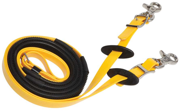 Zilco Reins Yellow Endurance Reins - Deluxe Small Pimple Grip Stainless Steel Fittings
