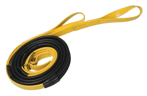 Zilco Riding Reins Yellow Zilco 16mm Rein Loop End Race Reins with Brass Buckle